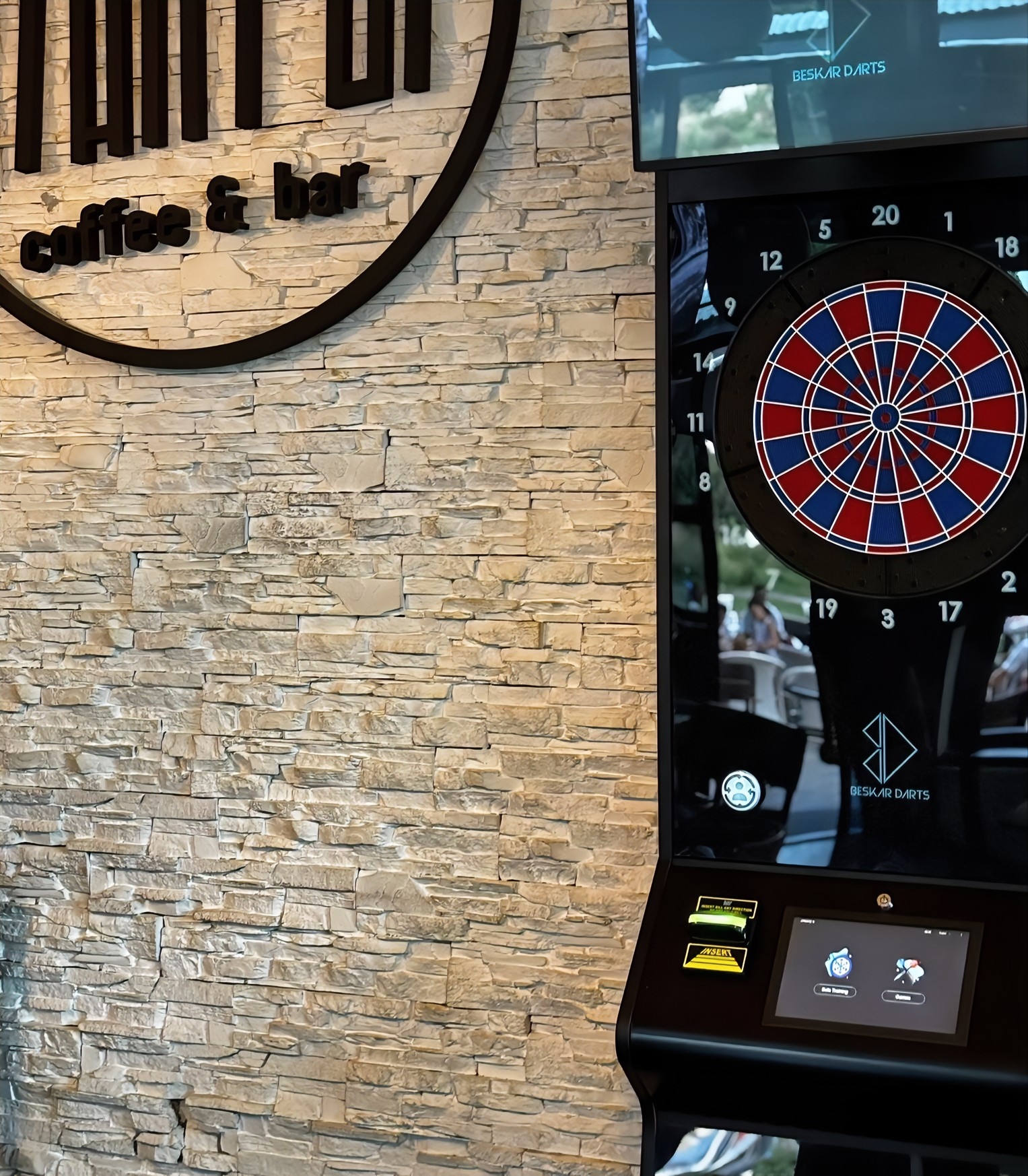 BESKAR DARTS Nova 01 installed at a café & bar venue